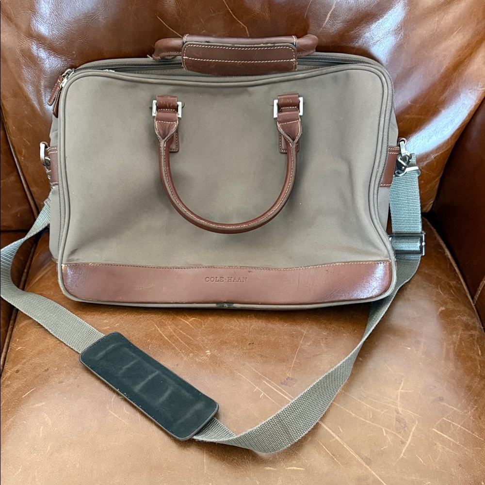 Cole Haan Men's Brown and Tan Briefcase